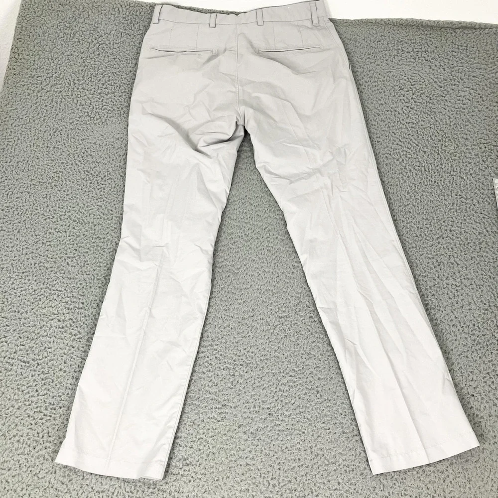 J.Lindeberg Pants Mens 33x34 Gray Lightweight Microfiber Regular Fit Chino